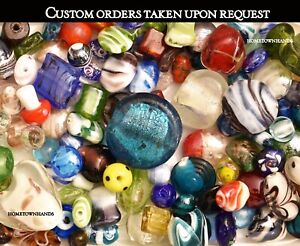 Lampwork Beads, 10 LB  Bulk, Mixed Style & Colors, Handmade Glass