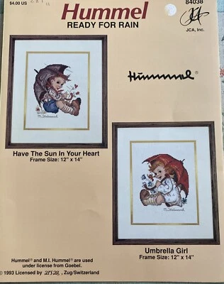 CROSS Stitch CHARTs Hummel READY FOR RAIN 84038 Sun In Your Heart Umbrella Girl - Image 1 of 4