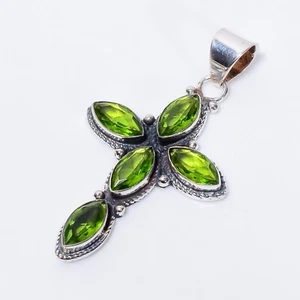 Peridot Sterling Silver Engagement Minimal Daughter Mothers day Pendant Jewelry - Picture 1 of 9
