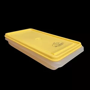 Tupperware 1525 Große Wochen 1987 Vorratsbehälter mit gelbem Deckel Vintage 11x5x2 - Bild 1 von 6