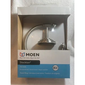 Anillo de toalla montado en la pared MOEN, "Stockton", níquel cepillado, DN4186BN, ¡¡NUEVO EN CAJA!!! - Imagen 1 de 7