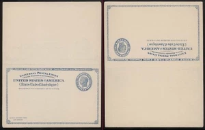 US Sc UY2 Blue Buff 2¢+2¢ Unsevered Mint NH PAID Postal Reply Card GEM - Picture 1 of 1