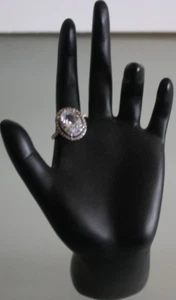 White Sapphire Women's Ring Sz 8 Silver Fashion Jewelry Wedding Gift Beauty NWT - Picture 1 of 5