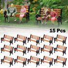 15 Piece Model Train Park Chair and Bench Set for Sand Table Model Making