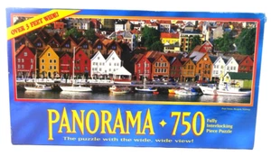 MB Milton Bradley Panorama Puzzle 750 Pieces Port Town, Bergen, Norway SEALED - Picture 1 of 3