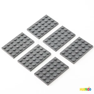 Lot of 6 Genuine LEGO Dark Bluish Gray 4x6 3032 Flat Base Plates Brick Parts NEW - Picture 1 of 2