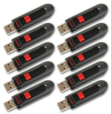 Lot 10x SanDisk Cruzer Glide 16GB USB flash thumb drive SDCZ60-016G 10 x 16 GB - Image 1 of 4