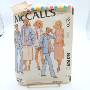 Vintage McCalls 6468 Petite Maternity Sewing Pattern Jacket Shirt Pants Skirt Si - Picture 1 of 2