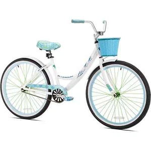 Women's 26" La Jolla Beach Cruiser Bike Perfect Fit Frame Single Speed, White - Picture 1 of 6