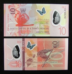 S.Tome and Principe polymer Banknote 10 Dobras 2018 UNC - Picture 1 of 1