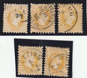 AUSTRIA, 1867, MI. 35, 5 SELLOS, USADOS, LOS TIPOS NO FUERON COMPROBADOS - Imagen 1 de 5