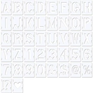 2In Letter Stencils Symbol Numbers Craft Stencils 42 Pcs Reusable Alphabet Te... - Picture 1 of 7