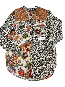 Anthropologie Pilcro The Letterpress Damen Leopard Blumen Button-Down Bluse XS - Bild 1 von 9