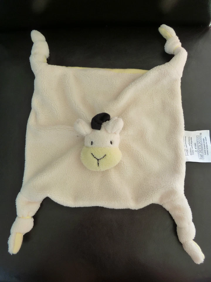 20. DOUDOU PLAT  BABOU CHEVAL  ANE JAUNE ECRU CRINIERE NOIR ETAT NEUF* - Photo 1/1