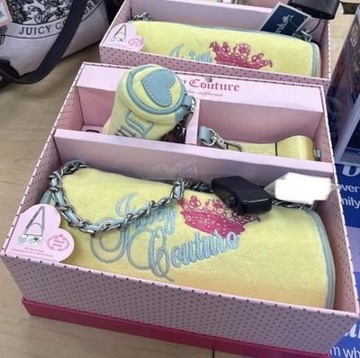 Juicy Couture Heritage Barrel Crossbody Bag & Mini Pouch Set - Yellow Pear  - Image 1 of 4