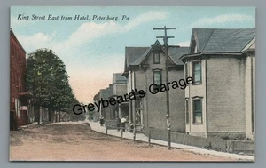 King Street from Hotel PETERSBURG PA Huntingdon County Pennsylvania Postcard - Picture 1 of 2