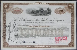 Railroad Stock - The Baltimore & Ohio Railroad Company 1945 EPH653 - Picture 1 of 2