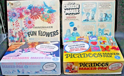 Lote de 4 piezas MATTEL THINGMAKER CACAHUETES PICADOSOS MINI DRAGONES FLORES DIVERTIDAS Foto 1 de 4