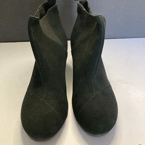 Botines TOMS para mujer de gamuza negra Kesley con cuña talla 8 totalmente nuevos - Imagen 1 de 6