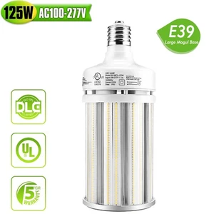 125W Retrofit LED Corn Light Bulb E39 Mogul Base Parking Lot High Bay Light DLC - Picture 1 of 10