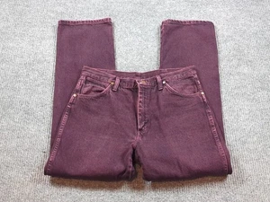 Wrangler Jeans Mens 34x32 Purple Slim Fit Cowboy Cut USA Cotton Denim - Picture 1 of 10