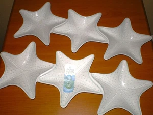 Lot of 2 Sigrid Olsen Coastal Starfish MELAMINE Trays * 3 Side Dishes Condiments - Picture 1 of 7
