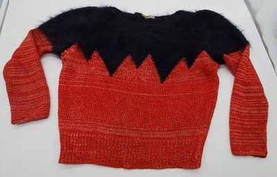 De colección Ms. Kipps Nueva York París, tejido de angora Swtr. Negro y rojo. D2079 Foto 1 de 4