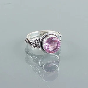 Morganite Gemstone 925 Sterling Silver Ring Handmade Jewelry Ring Gift - Picture 1 of 3
