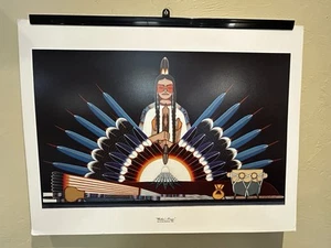 Mother’s Prayer Lithograph Archey Blackowl 1985 Native American Art 26x20 - Picture 1 of 12