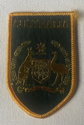 Vintage Souvenir Patch Australia Kangaroo Emu Coat of Arms - image 1 of 2
