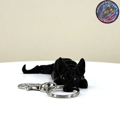 Xolo Perro Llavero Cremallera Tirador Flexi Inquieto Xoloitzcuintle Lindo Cachorro Articulado Foto 1 de 4