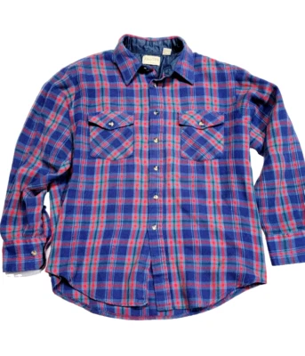 The Mens Store Sears Vestido Azul Forrado Franela Cabaña Para Hombre Grande 16-16 1/2 Foto 1 de 4