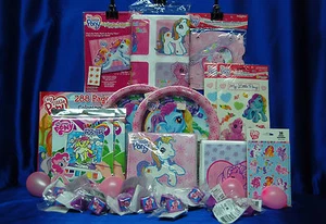 My Little Pony Party Set # 18 Banner Invites Game Rings Plates Invites Napkins - Picture 1 of 8