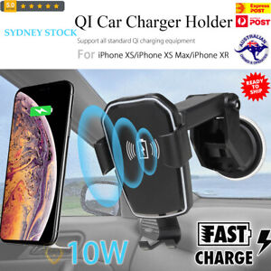 10W Qi Wireless Fast Charge Gravity Auto Lock Car Holder for Mobile Phone