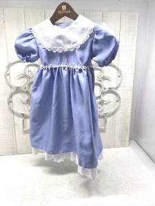Vtg Honeybee Sweet & Pretty Girl Dress Size 4 White Collar Pearl Buttons Tie - Picture 1 of 8