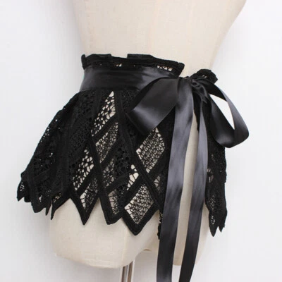 Women Girdle Lace Belt Waistband Embroidery Mesh Bandaged Lace Up Corset Hollow - Image 1 of 4