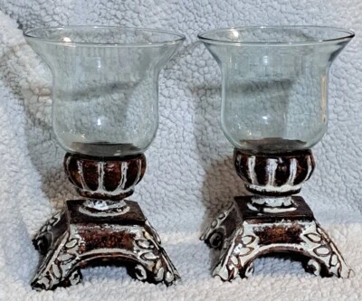 Southern Living Home Candelabro Campana Histórica Tarro 8" Juego de Vidrio Par 303387 Foto 1 de 4