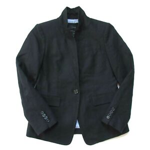 NWT J.Crew Regent Blazer in Black Linen Single Button Jacket 4P $168