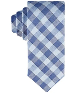 Tommy Hilfiger BLUE Men's Troy Plaid Tie, US One Size - Picture 1 of 1