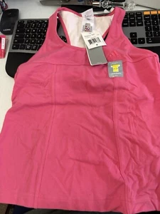 Camiseta sin mangas Adidas para mujer M mediana ROSA atlética cuello redondo espalda deportiva entrenamiento - Imagen 1 de 5