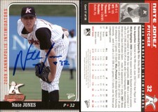 Nate Jones Signed 2009 MultiAd Kannapolis Intimidators #17 Card Auto AU