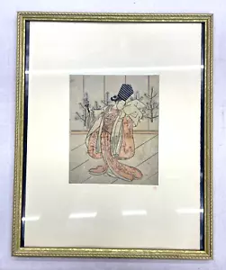 Kitagawa Utamaro Woodblock Print Framed Japanese Ukiyo e 20 7/8 x 17 in - Picture 1 of 10