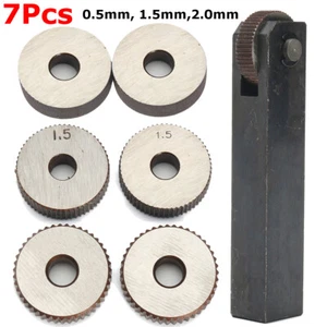 Straight Linear Single Knurling Tool Holder + 6 Steel Wheel Knurls 0.5/1.5/2mm - Bild 1 von 8