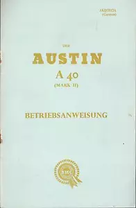 AUSTIN A40 Betriebsanleitung 1964 Bedienungsanweisung Handbuch Bordbuch BA - Picture 1 of 8