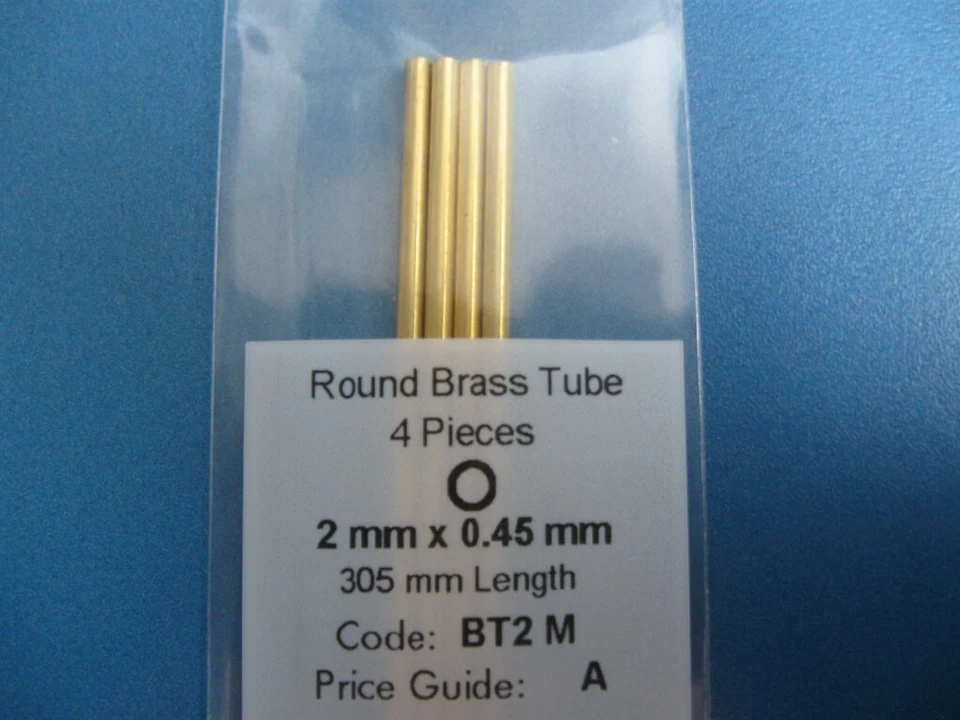 (5,70 €/m), Albion Alloys, Messingrohr-Set, Ø 2 mm BT2M