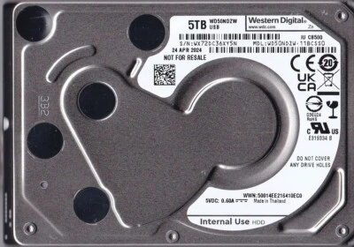 WD50NDZW-11BCSS0 s/n: WX72DC APR/2024 Tailandia 5 TB WESTERN DIGITAL Spyglass-3 Foto 1 de 4