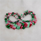 17 Zoll Neu 6-20 mm Mehrfarbige Jade Runde & Quadratische Perlen Anhänger Halskette