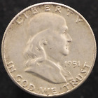 1951 P Franklin halber Dollar ~ AU ~ 90 % Silber (US900)