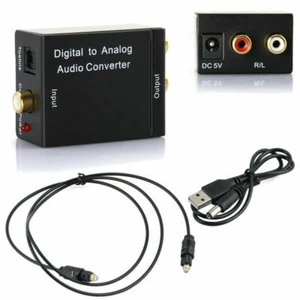 Audio to Analog Converter Adapter 3.5mm Digital Optical Coaxial Toslink DAC RCA - Picture 1 of 8