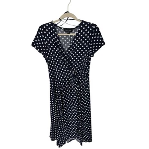 Perceptions of New York navy and white polka dot dress size medium - Picture 1 of 5